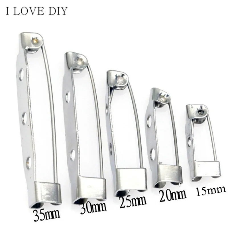 

Hot 40pcs/lot White K Tone Iron Brooch Base Back Bar Pins Findings