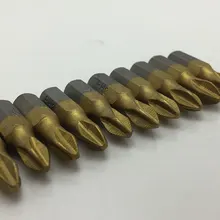 10 шт./компл. 1/" PH2 Титан покрытием магнитные отвертки S2 высокого сплава Сталь удобный профессиональный