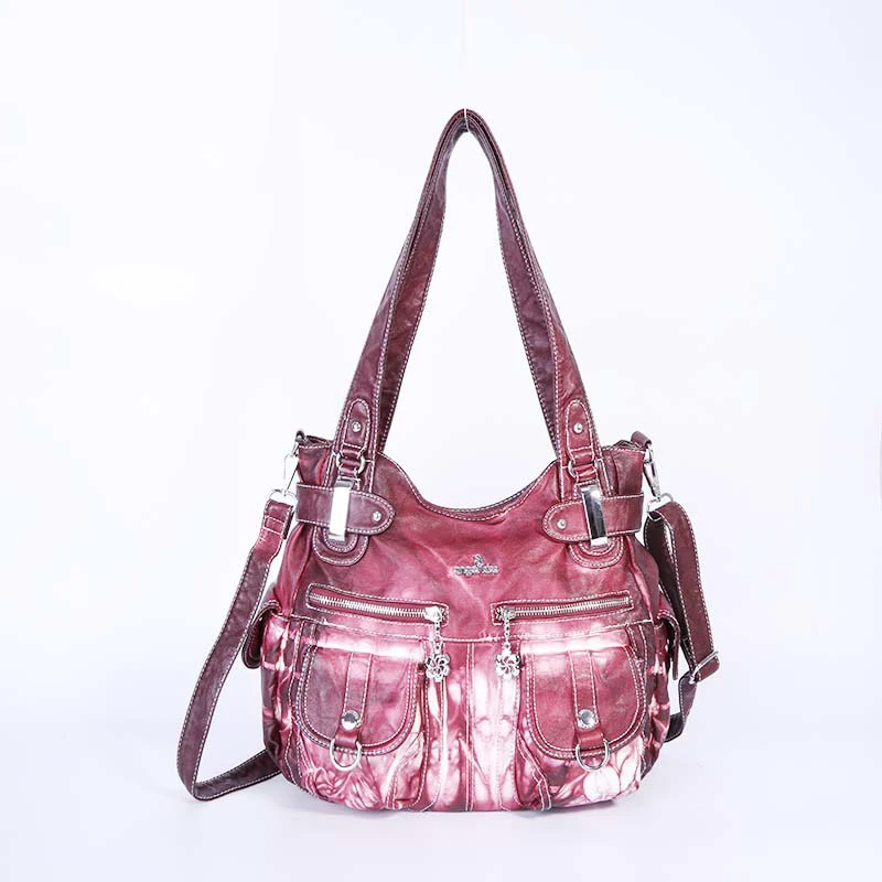 Новая брендовая прочная женская сумка через плечо с Хобо, Женская Повседневная Большая сумка высокого качества, женские Сумки из искусственной кожи - Цвет: Красный