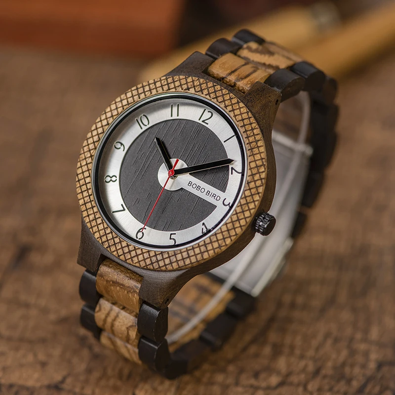 BOBO BIRD Man Watch Black Wooden Minimalist Watches for Men Personalized Gift Hommes Montres
