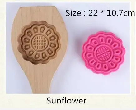 1 шт. дерево Mooncake форма для выпечки 3D печенье Форма цветок помадка Mooncake украшения инструменты кухонные аксессуары - Цвет: Sunflower
