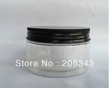 

300G clear plastic bottle jar pot black lid lessence mask cream eye serum moisturizer gel wax skin care cosmetic packing