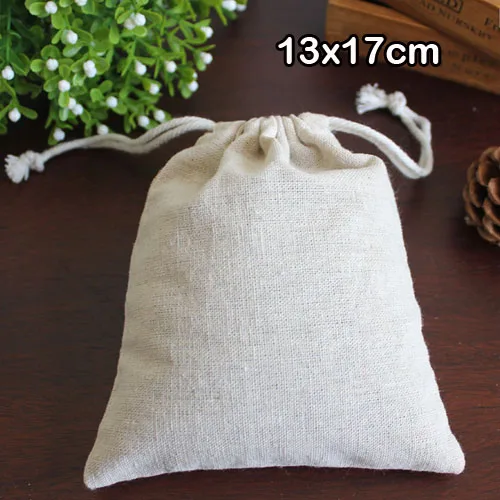

Natural Linen Drawstring Bag 13x17cm(5"x 6.5") pack of 50 Birthday Wedding Party Candy Sack Jewelry Jute Gift Pouch