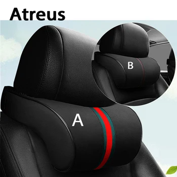 

Atreus Car-styling 1Pcs New Car neck pillow Leather Memory Headrest for Jeep renegade Hyundai i30 Peugeot 206 car accessories