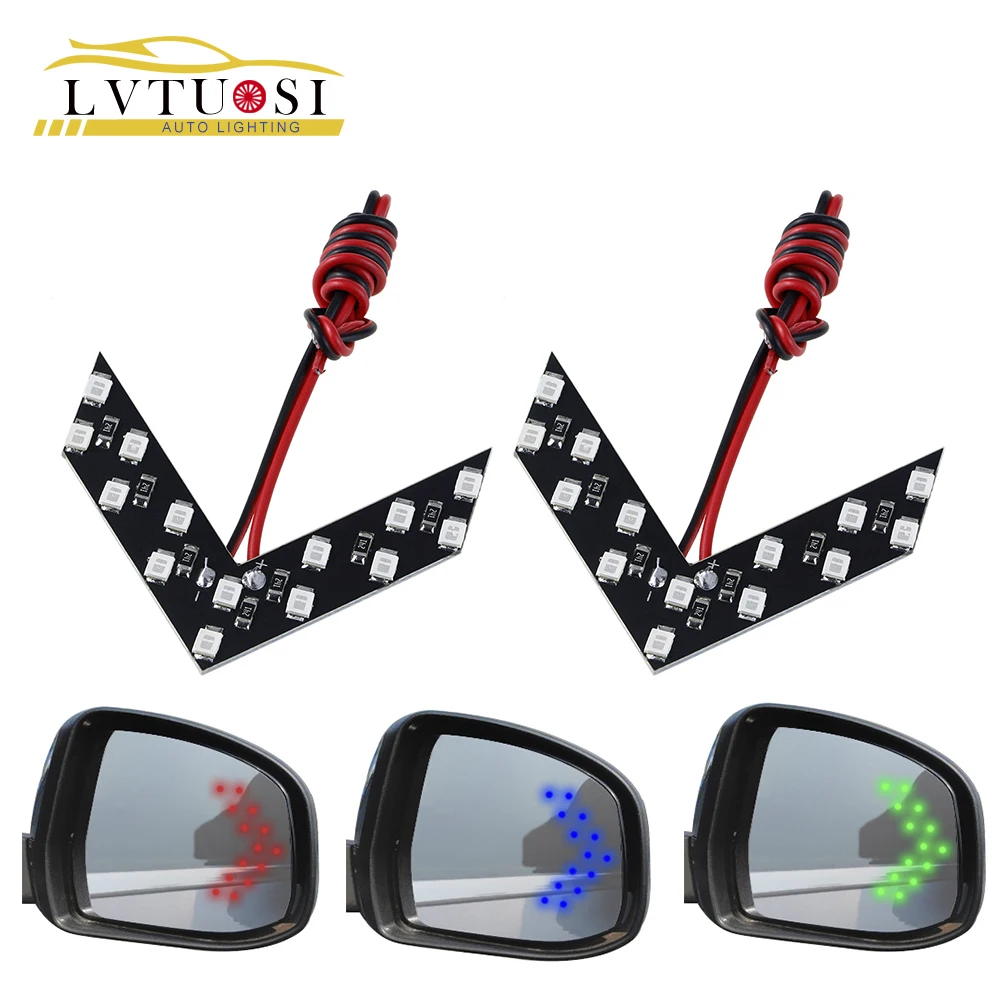 Lvtusi 2pcs Arrow Panel 14 Smd Led Car Side Mirror Indicator Light Auto