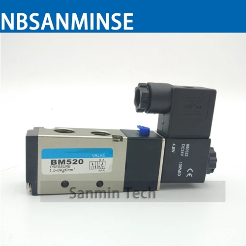 NBSANMINSE BM520 G1/4 Пневматический электромагнитный клапан две позиции пять способ Air Управление клапан одной катушки двойная катушка