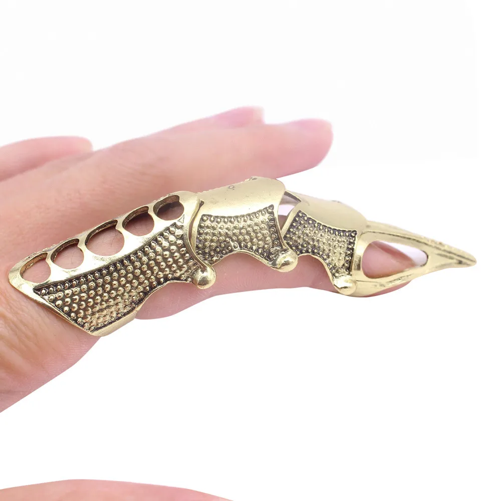 

SUSENSTONE2017 Punk Rings Rock Scroll Joint Armor Knuckle Metal Full Finger Claw Rings Gifts fashion rings Jewelry for unisex#29