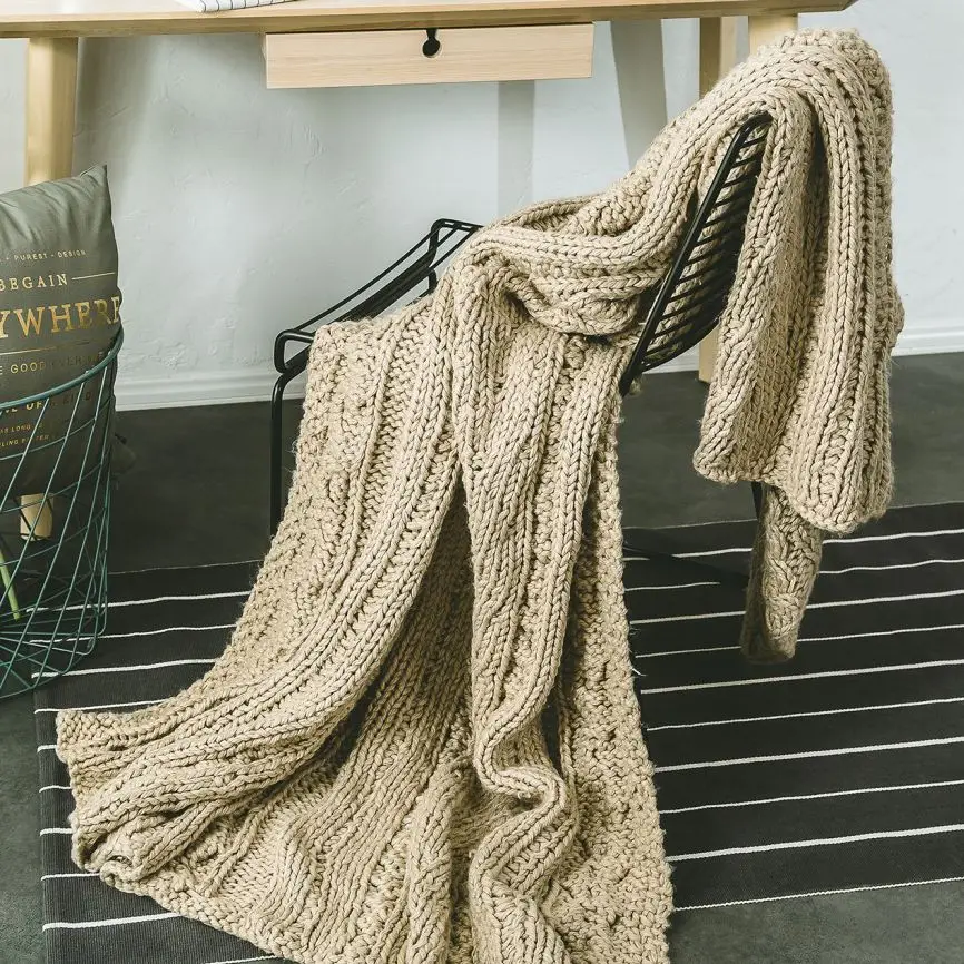 Spring Warm Comfortable Handmade Plaid Blankets Acrylic Blanket Throw