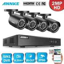 ANNKE 1080P 4CH охранного видеонаблюдения Системы 1080N H.264+ DVR с 4X2 Мп HD Smart пуля ИК Всепогодный Камера комплект видеонаблюдения