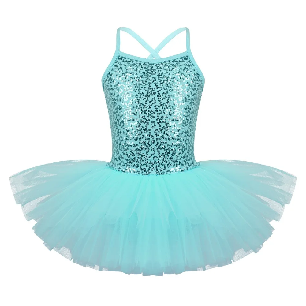 Iiniim/Для девочек светоотражающий нарядное лиричная Танцы класса костюмы ребенок балетное платье-пачка танцев гимнастическое платье-пачка с трико