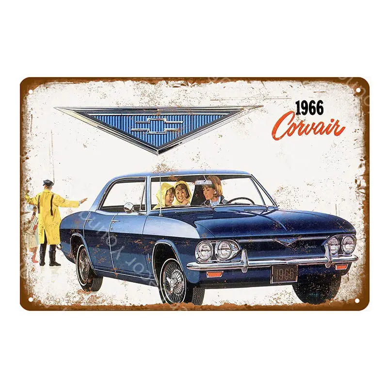 YD5599G Винтажный автомобиль туристический автобус металлические жестяные вывески Паб Бар домашний Гараж Декор Американский Chevrolet Corvette винтажная настенная живопись плакат - Цвет: YD5599G