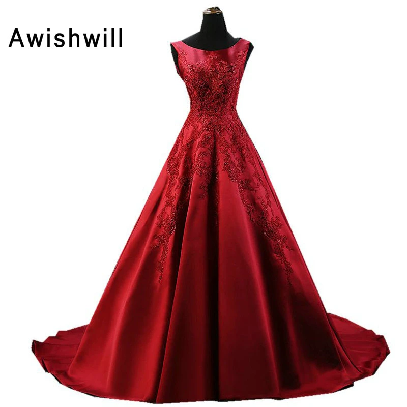 elegant red evening gowns