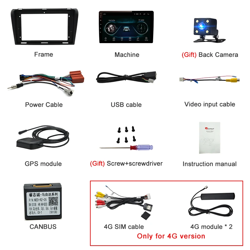 Junsun V1 2G+ 32G Android 9,0 DSP автомобильный Радио Мультимедиа Видео плеер для Mazda 3 2004-2009 мазда3 навигация gps 2 din