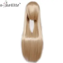 SNOILITE 3" 80 см женские длинные прямые бордовые вечерние парики для косплея синтетические термостойкие парики для полных волос розовый черный