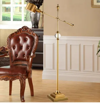 

Crystal LED Floor Lamp for Living Rooms 60 Degrees Adjustable Rocker Arm Pole Light for Family Rooms Bedrooms Offices Lighting