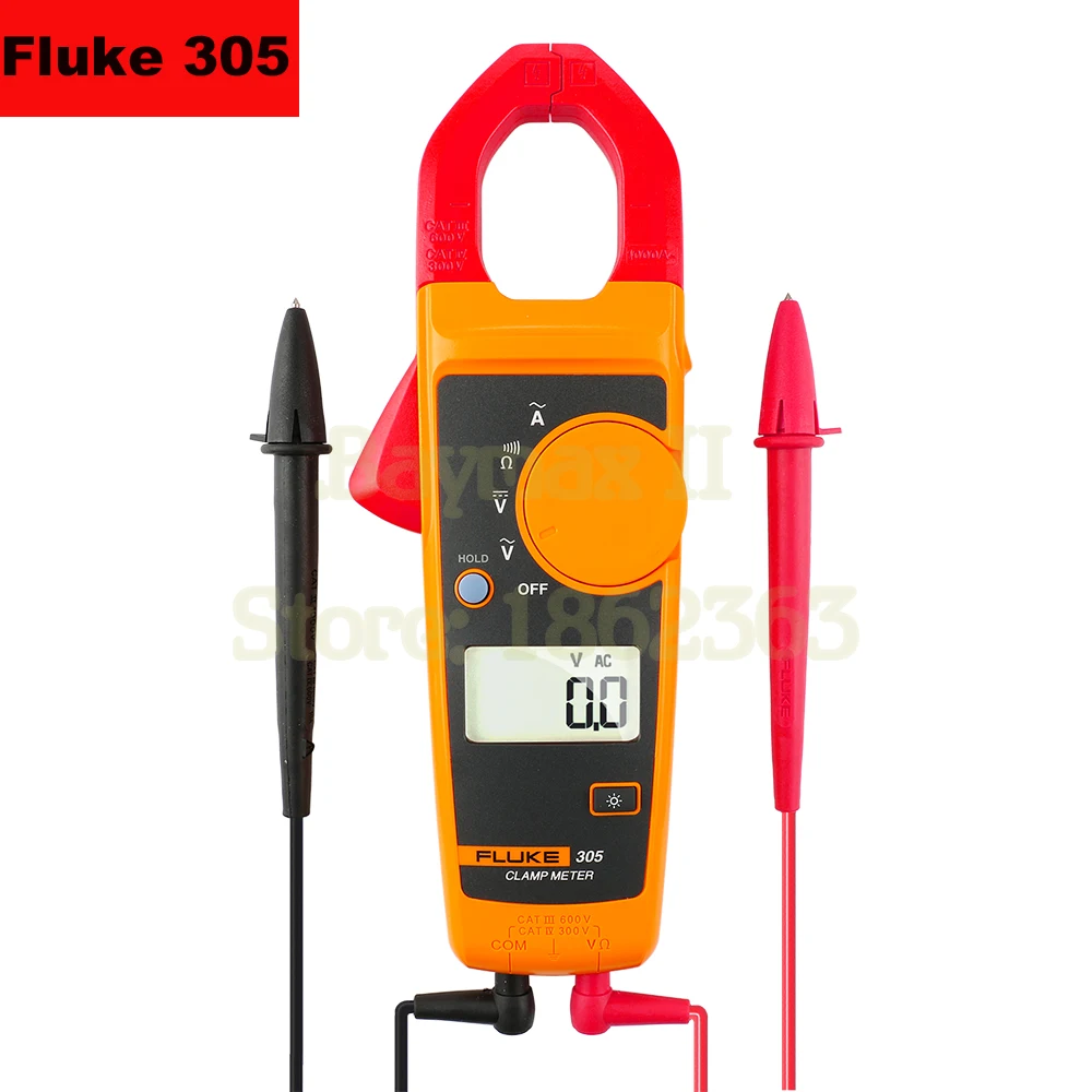 Fluke303/305 600A/999A AC Цифровой клещи с 600 В AC/DC напряжение тест и Ом измерения