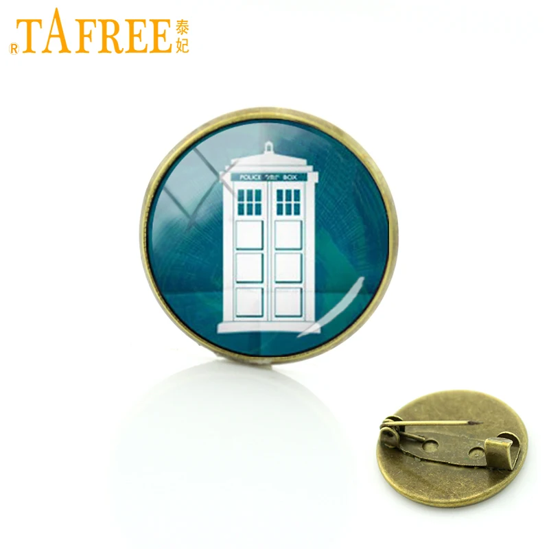 

TAFREE Steampunk telephone booth brooches Dr Who box Chrono Cross pins fashion movie Doctor lord Tardis mens badge T620