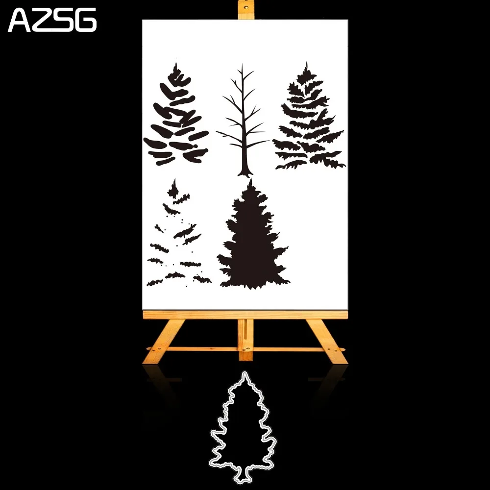 

Big Trees Metal Cutting Dies and Clear Stamp Set for DIY Scrapbooking Photo Album Decoretive Embossing Stencial