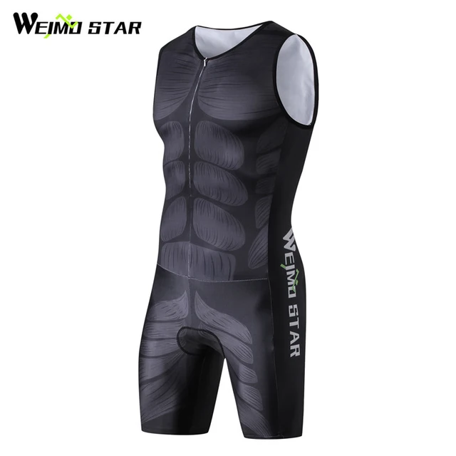 Best Offers Weimostar triathlon Cycling Jersey Compression Skinsuit One-Piece Sleeveless Cycling Clothing Downhill mtb Bicycle Bike Jersey