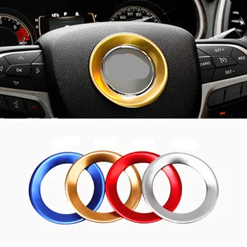 

1pcs Steering Wheel Trim Cover Ring Decoration Sticker Aluminum Fit For Jeep Cherokee/Grand Cherokee 2014 2015 2016
