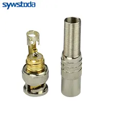 Аксессуары для систем видеонаблюдения CCTV из чистой меди пайки BNC видео мужской разъем для RG59 соединитель для коаксиального кабеля адаптера для безопасности Камера