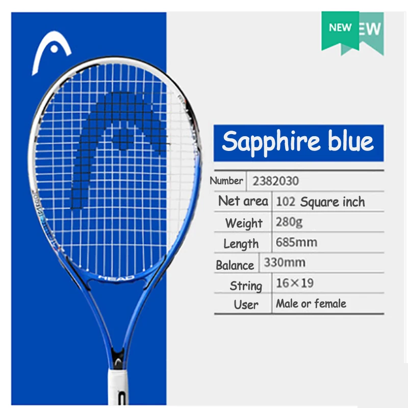 

Sports Tennis Racket HEAD Carbon Aluminum Alloy Adult Racquet For Beginners Training Technical Type Paddle Top Material String