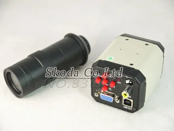 

Free shipping 3 in1 HD Industry Microscope Camera 2.0MP VGA USB CVBS AV TV Outputs+130X C-Mount Lens+power line+software