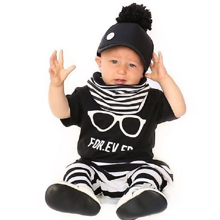 2017 Summer Baby's Set Newborn Boys Clothing Set Cotton T shirt+pants