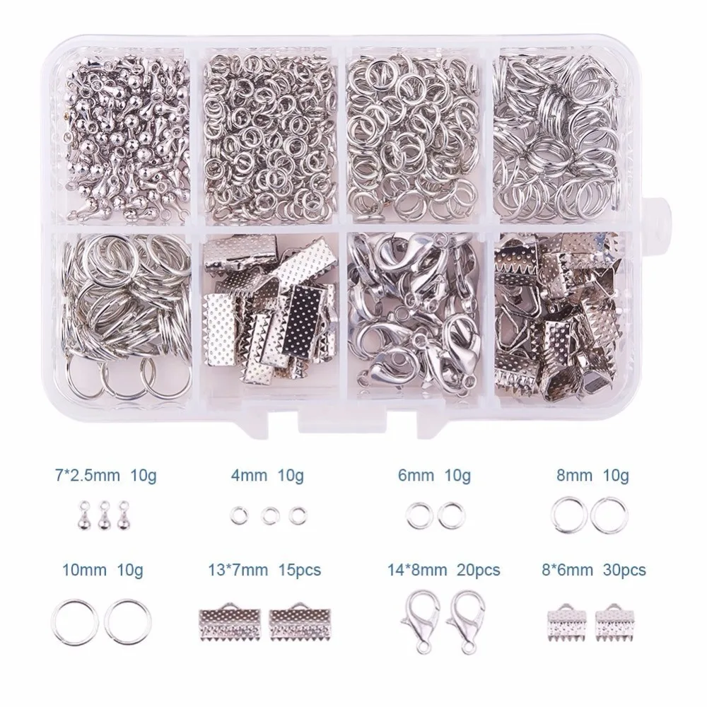 

Elite Jewelry Findings Making Supplies Basics Class In A Box Kit with Lobster Clasp Jump Rings Alloy Drop End Pieces 1 Box