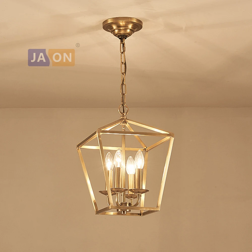 Led E14 American Copper Glass Chandelier Lighting Lamparas De Techo Suspension Luminaire Lampen