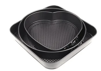 

3pcs/lot Cake Mold Carbon Steel Round Square Heart Shaped Baking Molds DIY Cheesecake Pan Bakeware Home KitchenTools LB 103