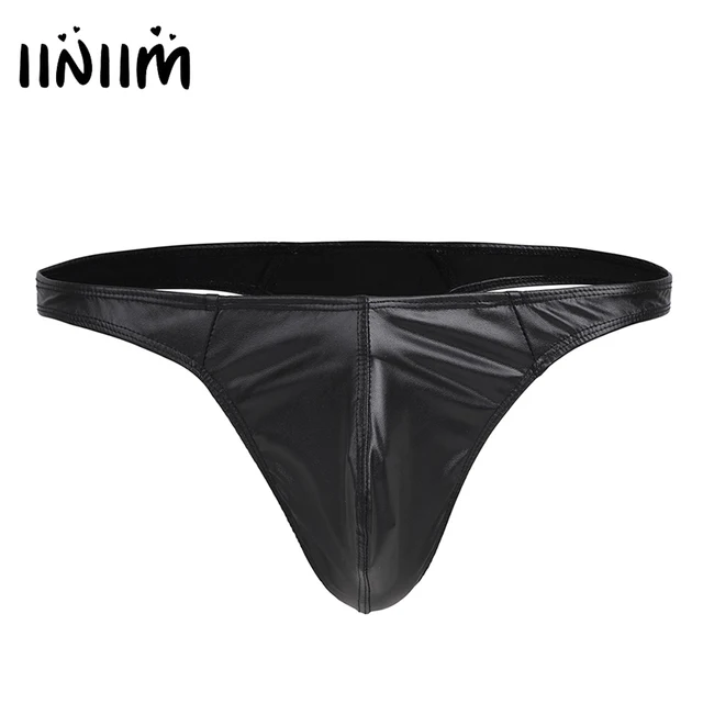 iiniim men sexy lingerie patent leather bulge pouch bikini g string iiniim men sexy lingerie patent leather bulge pouch bikini g string briefs underwear underpants sissy