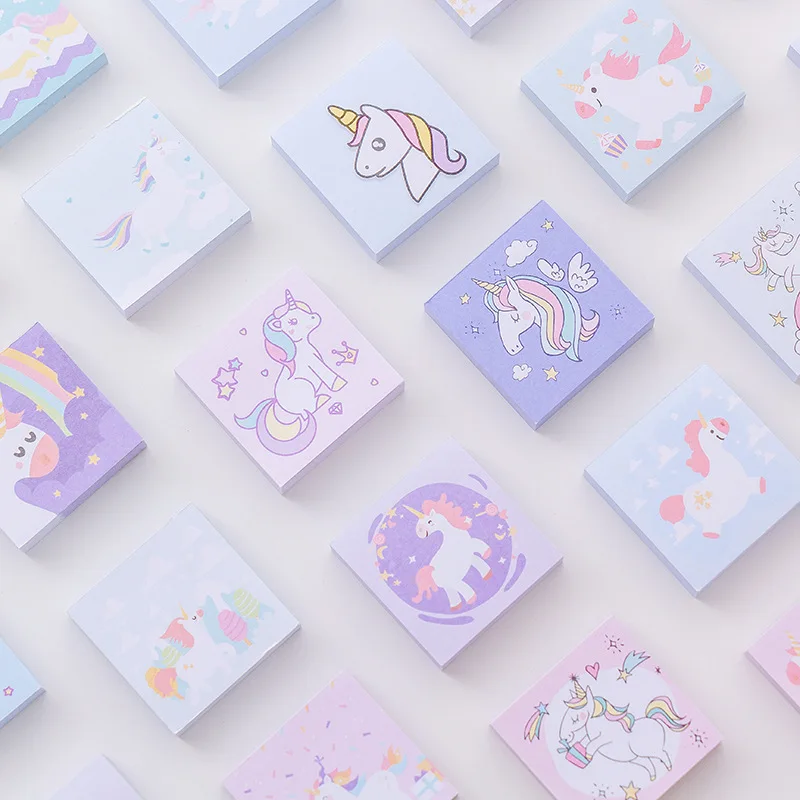 

5 pcs/box Cartoon Colorful Unicorn Memo Pad Sticky Notes Memo Notebook Stationery Papelaria Escolar School Supplies