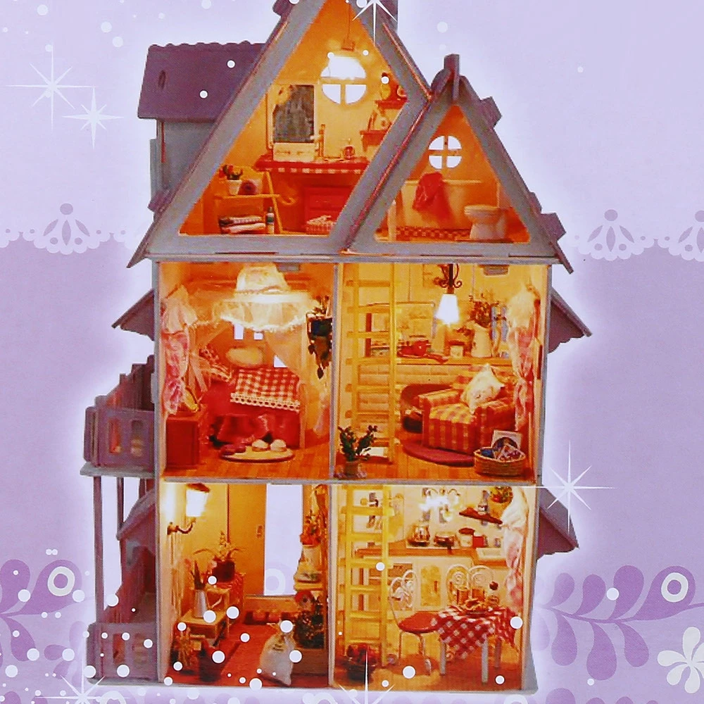 

Lovely DIY Handmade Villa 42cm Height Princess Dream-house Birthday Gift Resin Building Blocks Set Kids Education Toys