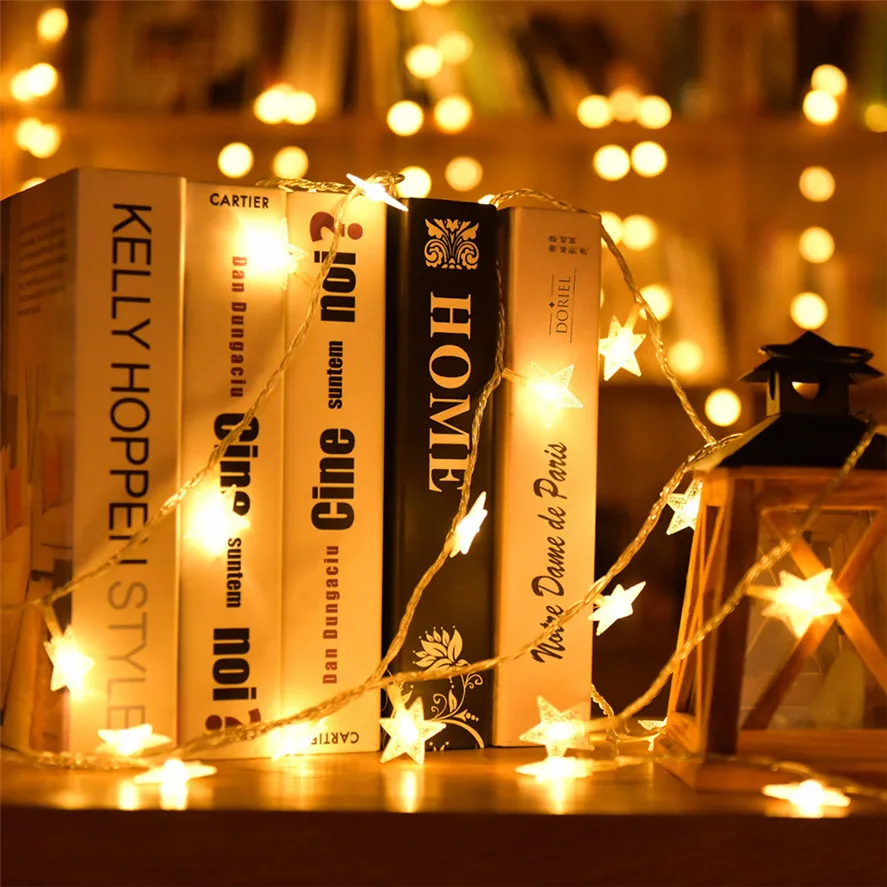Декоративный светильник для праздника, вечеринки, 2 м, 10 светодиодный, кристально чистый, звездный, сказочный светильник, Свадебная вечеринка, уличный декор, лампа 30