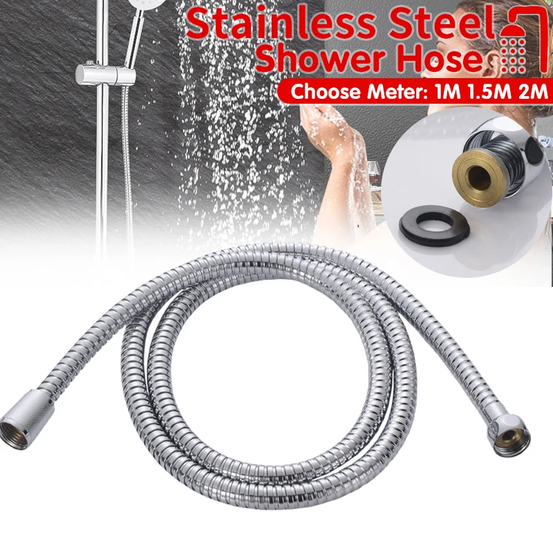 

Stainless Steel Explosion-proof Hoses Water Head Plumbing Hoses Encryption Showerhead Pipe Spring Pull Tube Bathroom Accessories