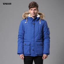 2016 new winter jacket parka Men’s nylon taslon fashion classic coat big size Fit Hooded fake fur
