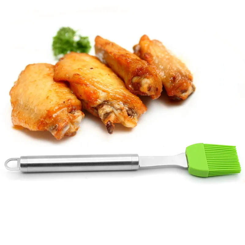New Stainless steel handle Silicone Pastry Brush Baking BBQ Cake Oil Cream Cooking Basting Tools Kitchen Accessories |