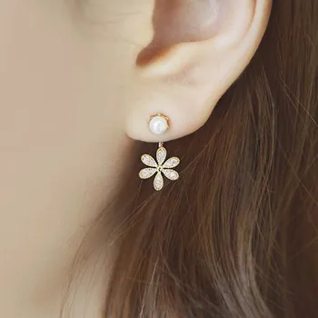 

Fashion Rose gold Siver Clip Earrings Bride Flowers Shape Crystal Earrings for Women Rhinestone Ear Clip Wedding Earring Jewelry