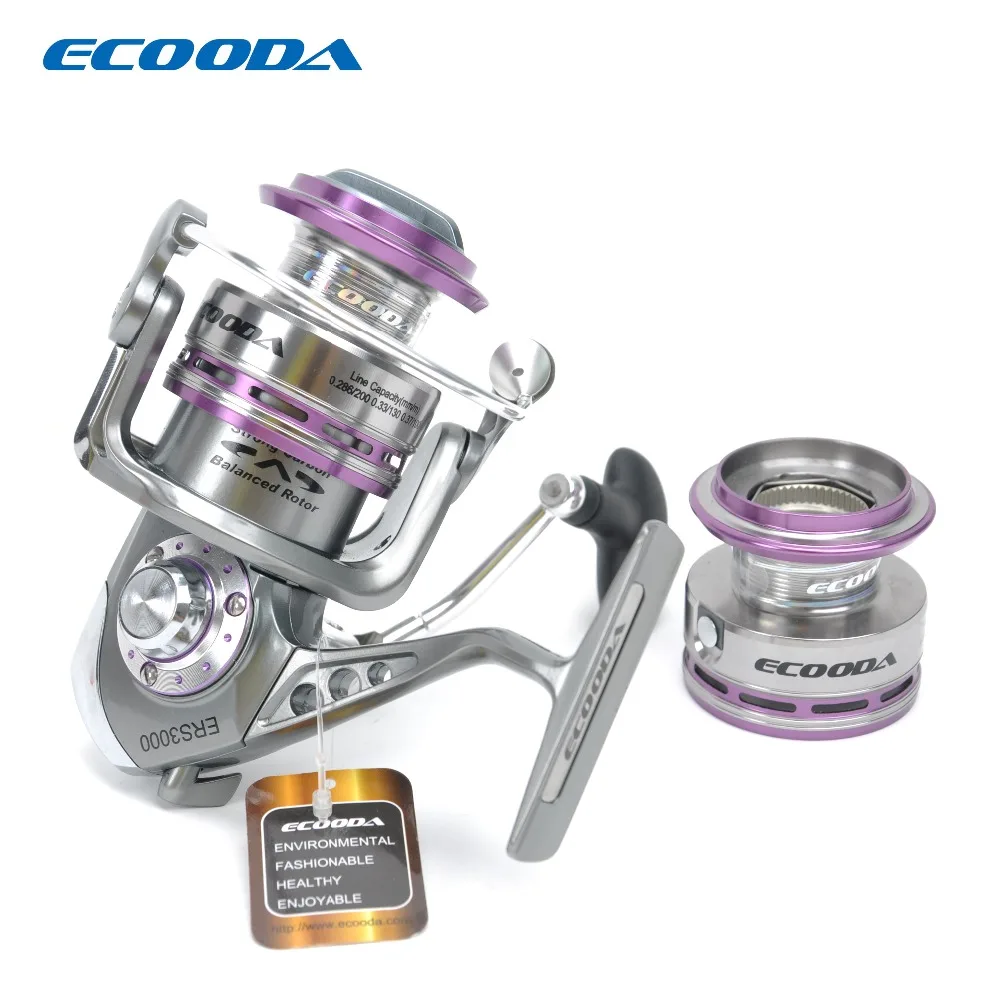 Molinete de Pesca de Metal Carretéis de Alumínio Salgada e Água Ecooda Real Corpo Dois Água Doce Rosto Aberto Carretel Ers1500 - 2000 3000 Mar 8 Esporte e Lazer