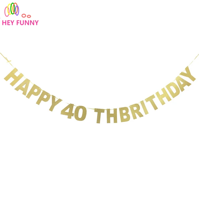 gold black silver glitter happy 40th birthday banner fourty happy 40th birthday banner
