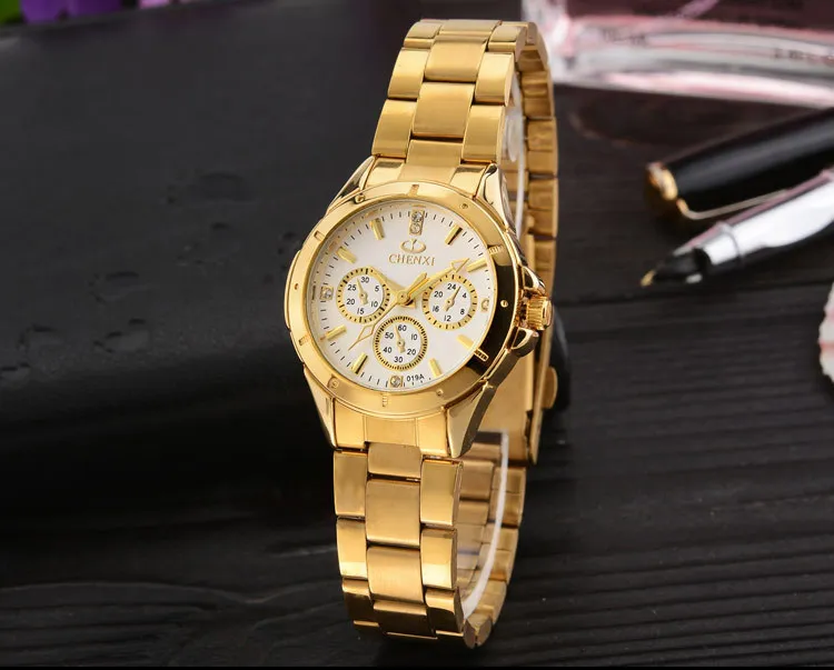 CHENXI бренд золото для женщин часы женские часы Девушка кварцевые наручные часы водостойкие наручные часы женский Relogio Feminino 2017