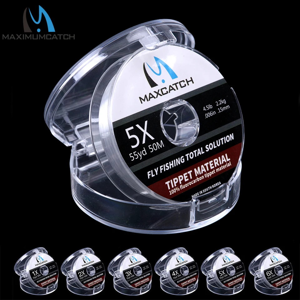 Maximumcatch 1/2 шт. фторуглеродный палантин леска для ловли нахлыстом 50 м 0X 6X