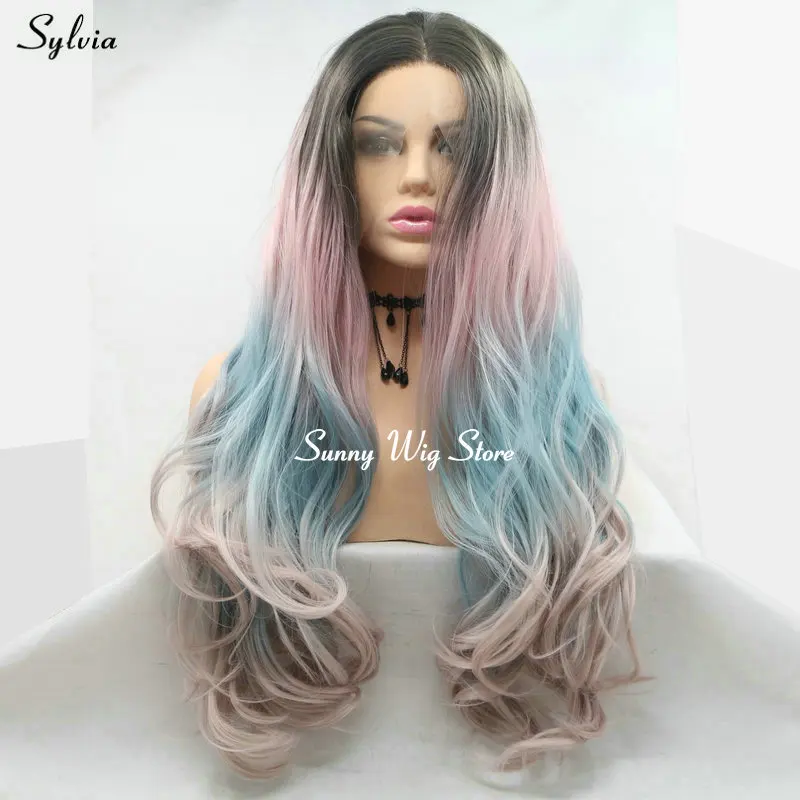 Sylvia Long Wavy Hair 4 Tone Friendly Synthetic Lace Front Wigs