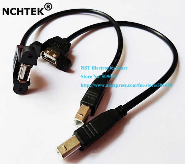 

NCHTEK USB 2.0 A Female Socket Panel Mount Type to Standard B Male Printer Scanner Hard Disk Cable/Free Shipping/1PC