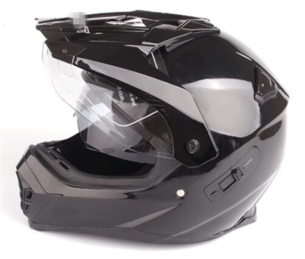 DOT одобренный анфас мотоциклетный шлем гоночный шлем двойной Мотокросс внедорожный шлем Casco De Moto Capacete cask - Цвет: gloss black
