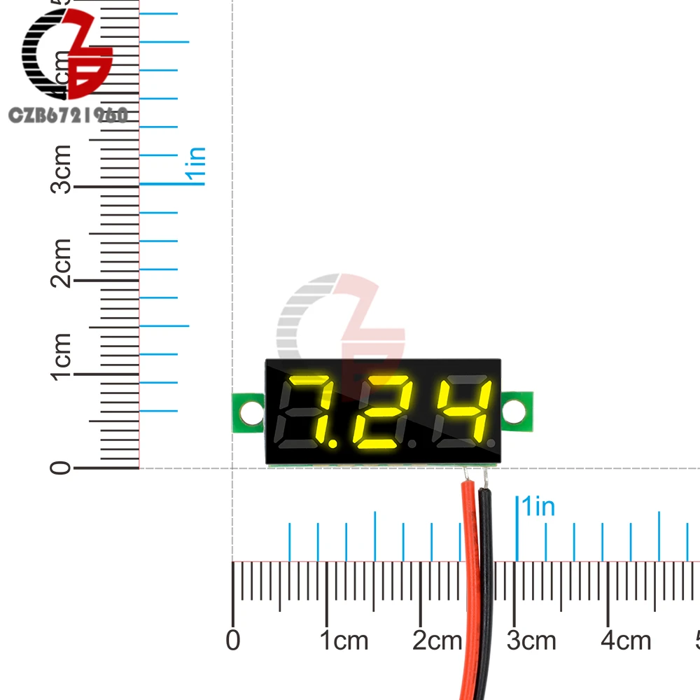 0,28 дюймов DC 12 В Мини ЖК-цифровой вольтметр измеритель напряжения Панель Вольт тестер детектор монитор 2 провода красный зеленый синий желтый светодиодный