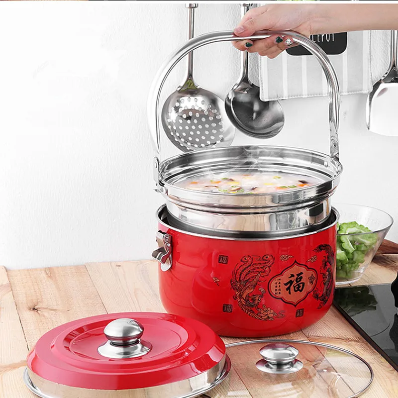 

Stainless Steel Cooking Pot 7L Silver 7.8L Red/Yellow Pot Food Processor Cooking pot With 2 Pots