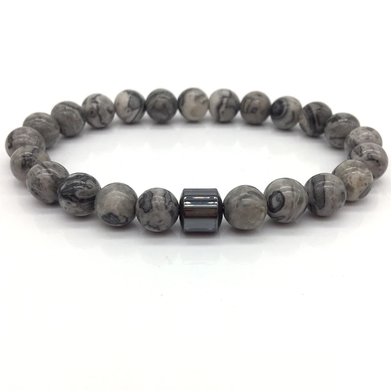 

2019 New Fashion Stone Beads Men's En's Bracelet Beaded Bracelet Men's Classic Beads Bracelet Fashion Domineering Men's Jewelry