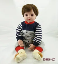 New 55cm handmade vinyl reborn baby dolls toddler silicone simulated doll accompany newborn brinquedos christmas new year gifts